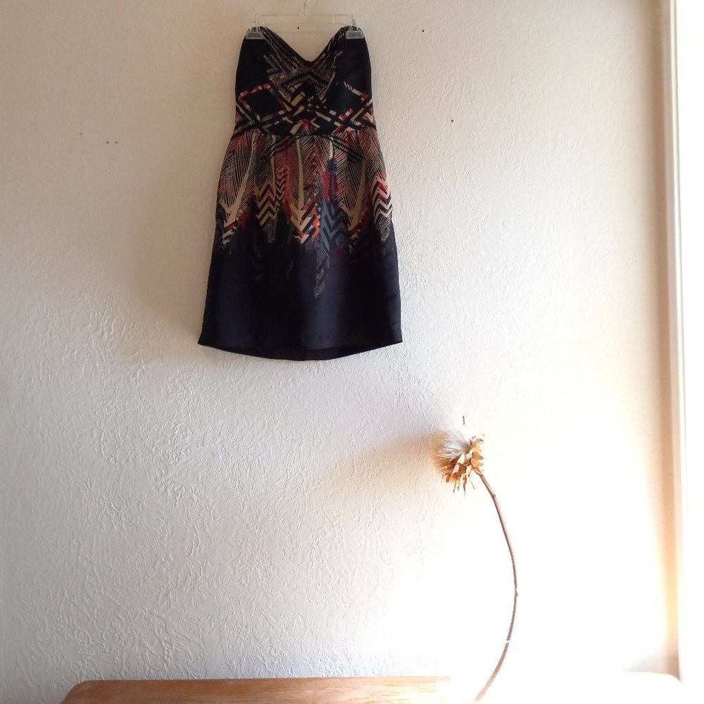 Like New Ecote Strapless Tribal/Edgy Boho Dress w/ Pockets